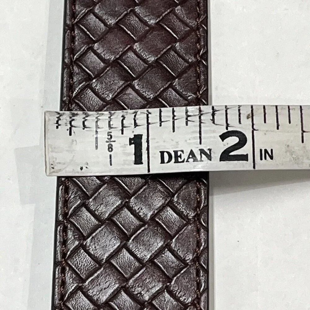 Frye‎ Co Belt Womens M Brown Faux Leather Woven Pattern Casual Western Rodeo